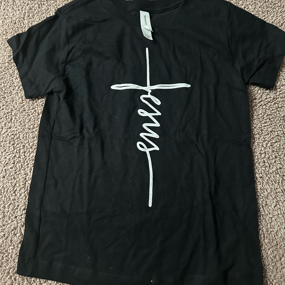 Girls Black Graphic T-Shirt